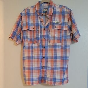 Magellan Outdoors Men's Fishing Shirt - Blue and Orange